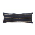 Lr Home LR Home PILLO07637NNV1230 Atlantis Americana Solid Navy Lumbar Rectangle Pillow with Jute Braiding - 14 x 36 in. PILLO07637NNV1230